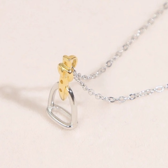 Sterling Silver Stirrup Pendant Necklace, Horse bit, Snaffle, D R… - Picture 6 of 13